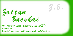 zoltan bacskai business card